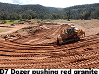 Cowra Earthworks D7 Dozer pushing granite